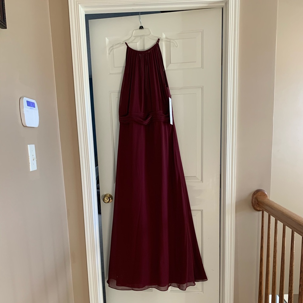 Long formal burgundy dress